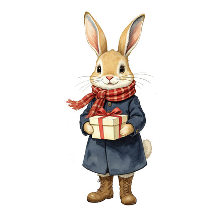 winter rabbit quilt block