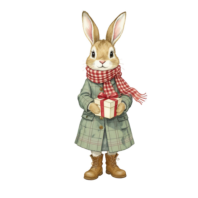 winter rabbit quilt block
