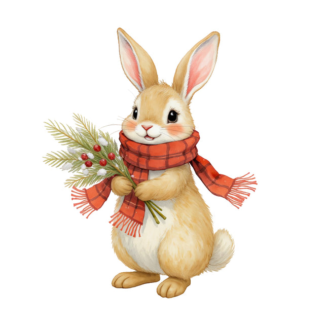  winter rabbit quilt block