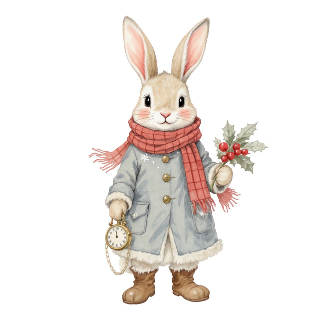 winter rabbit quilt block