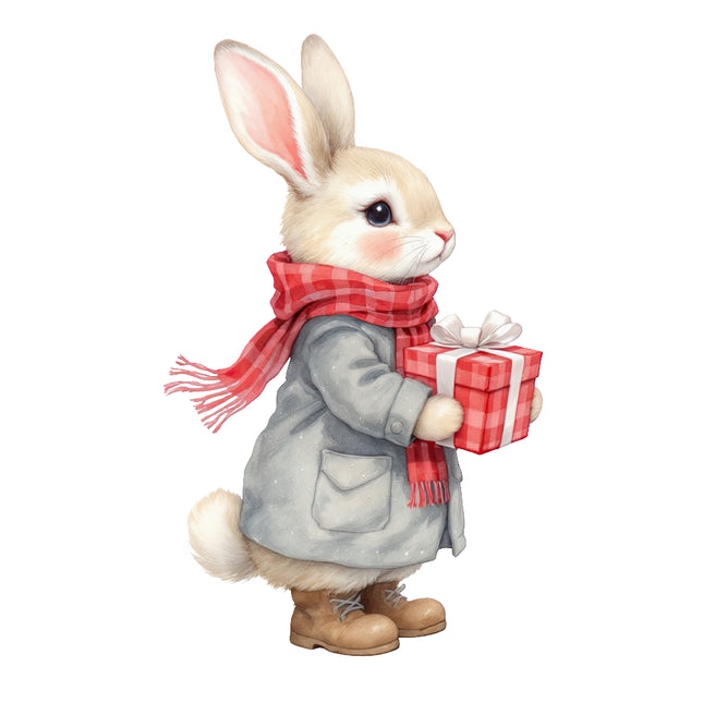 winter rabbit quilt block
