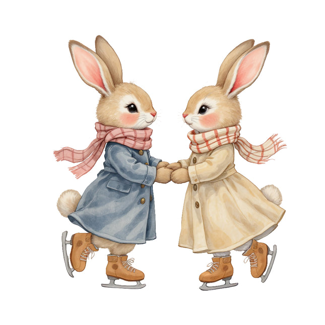 winter rabbits quilt block
