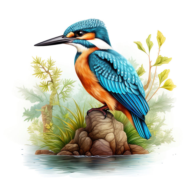 kingfisher bird quilt block