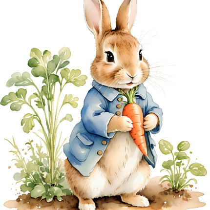 bunny rabbit with carrot quilt block