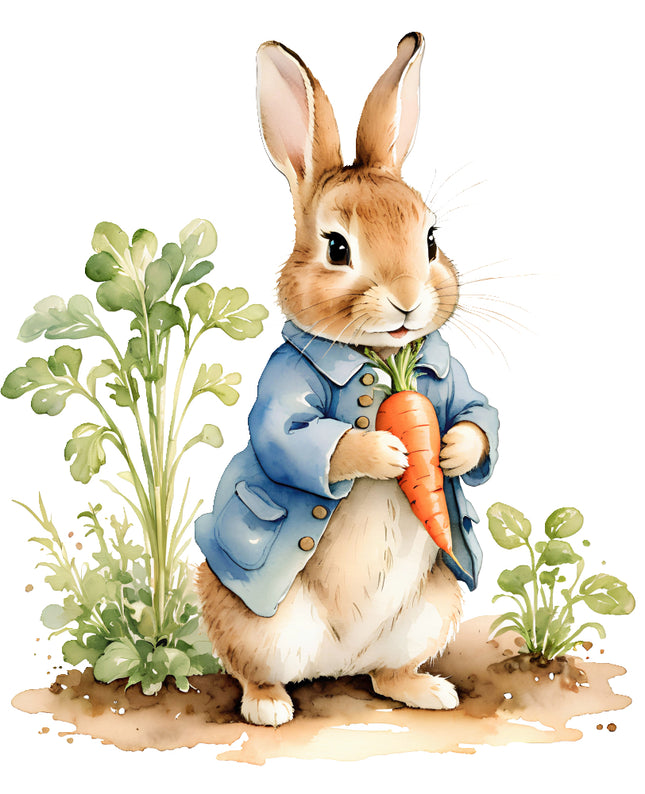 bunny rabbit with carrot quilt block