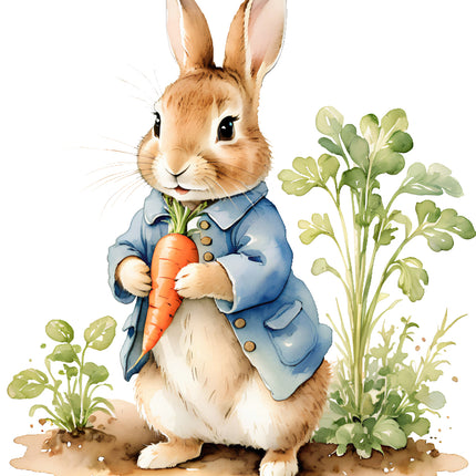 rabbit with a carrot fabric panel