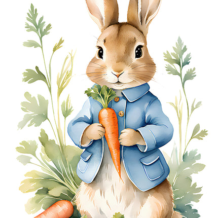 bunny rabbit with carrot quilt block