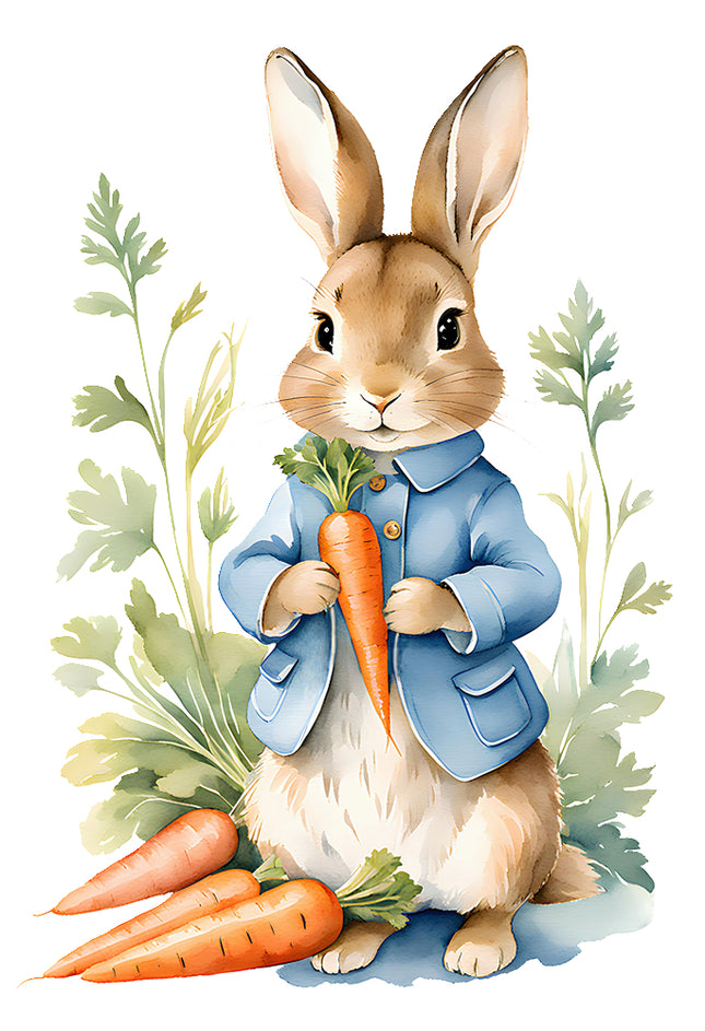 bunny rabbit with carrot quilt block