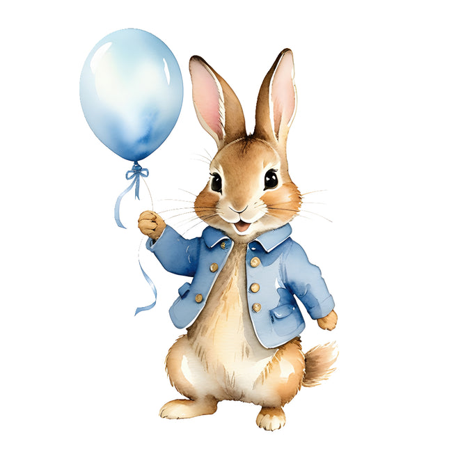 rabbit with balloon quilt block