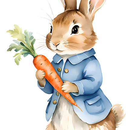 bunny rabbit with carrots quilt block