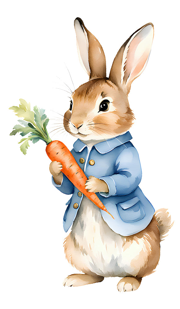 bunny rabbit with carrots quilt block