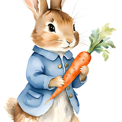 rabbit with carrot fabric panel