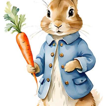 bunny rabbit with carrots quilt block