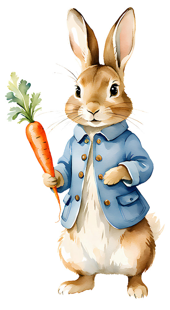 bunny rabbit with carrots quilt block