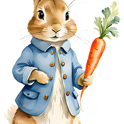 rabbit with carrot fabric panel