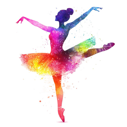 silhouette of a dancer with flowing dress quilt block