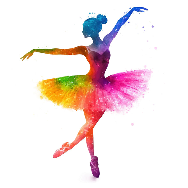 silhouette of a dancer with flowing dress quilt block