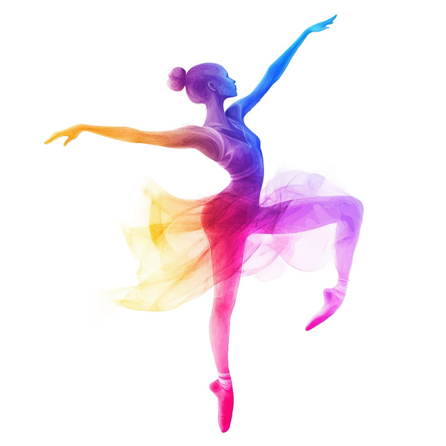 silhouette of a dancer with flowing dress quilt block