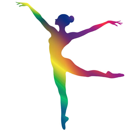 silhouette of a dancer with flowing dress fabric panel