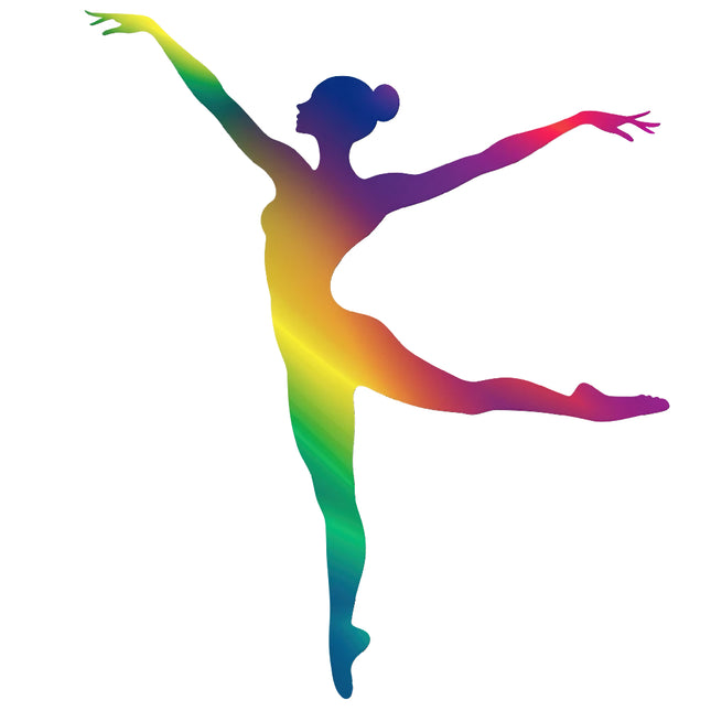 silhouette of a dancer with flowing dress fabric panel
