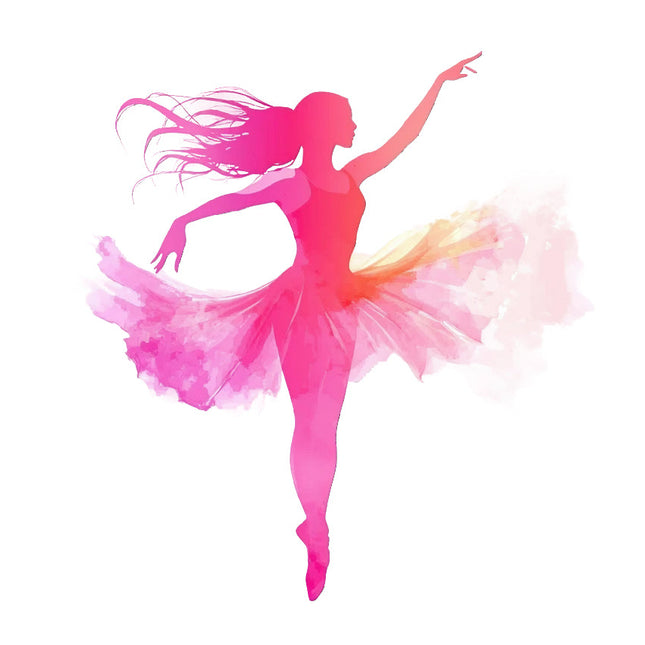 silhouette of a dancer with flowing dress fabric panel