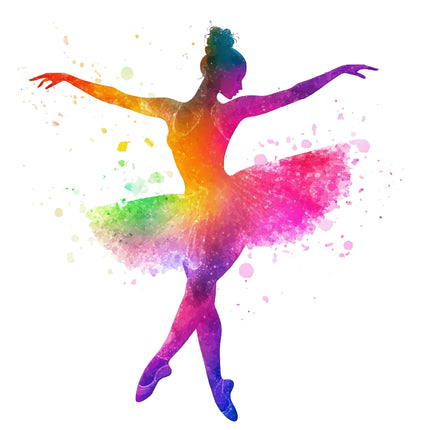 silhouette of a dancer with flowing dress fabric panel