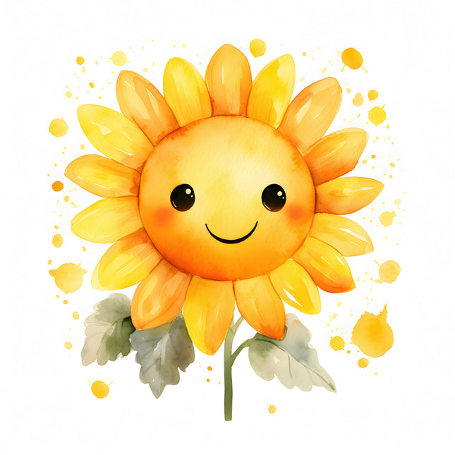 smiling sunflower with a happy face quilt block