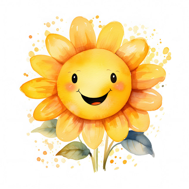 smiling sunflower with a happy face quilt block