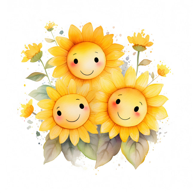 smiling sunflower with a happy face quilt block