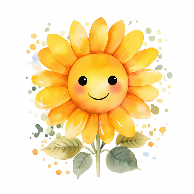 smiling sunflower with a happy face quilt block