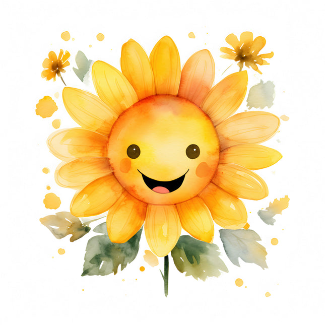 smiling sunflower with a happy face quilt block