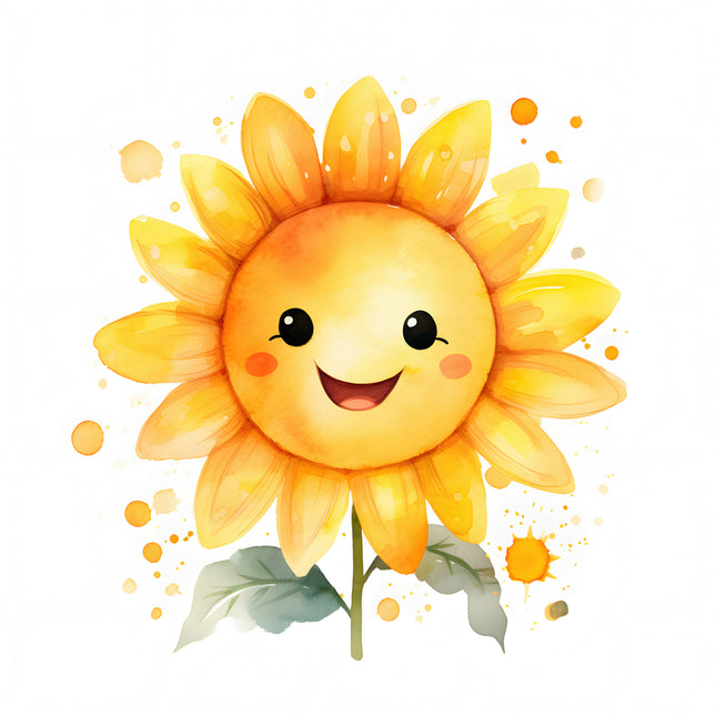 smiling sunflower with a happy face quilt block