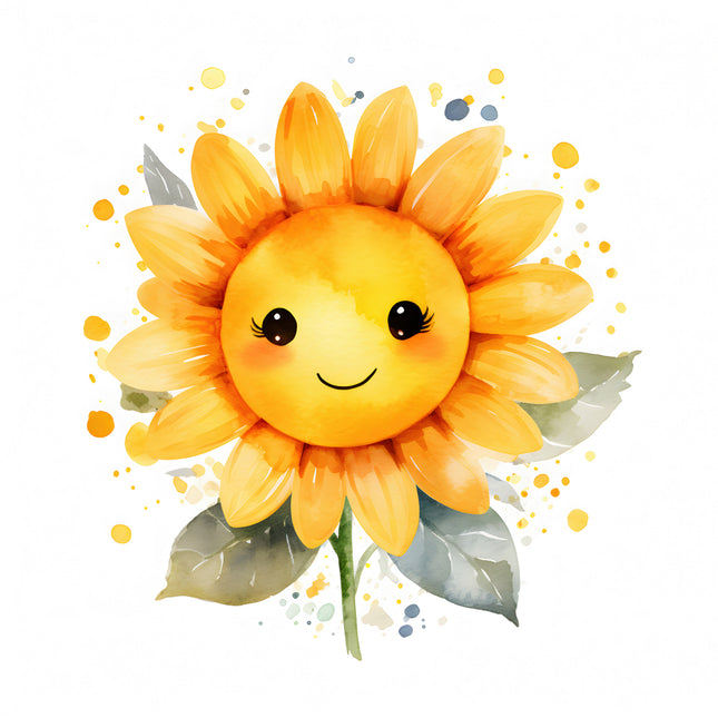 smiling sunflower with a happy face quilt block