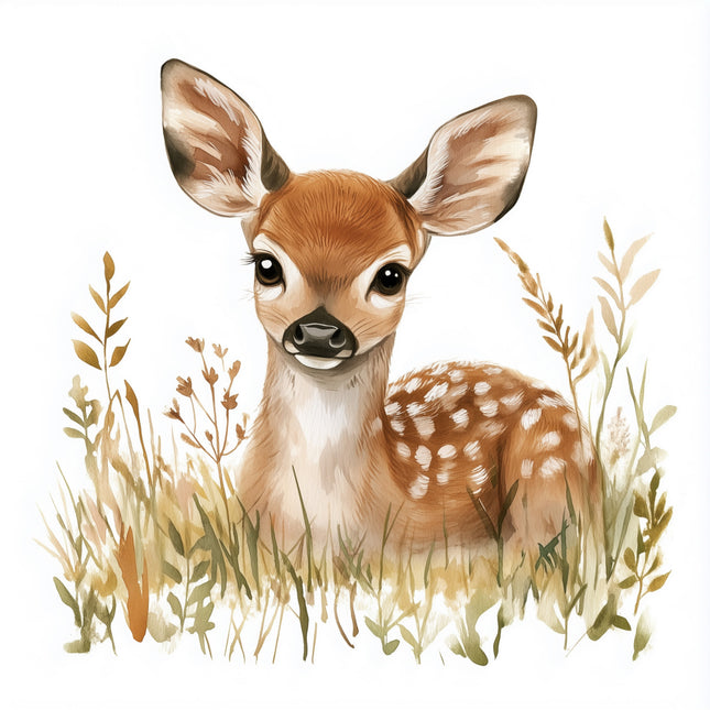 deer in a grassy field fabric panel