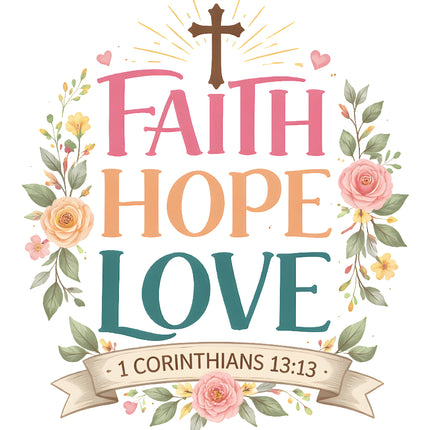 faith hope love fabric panel