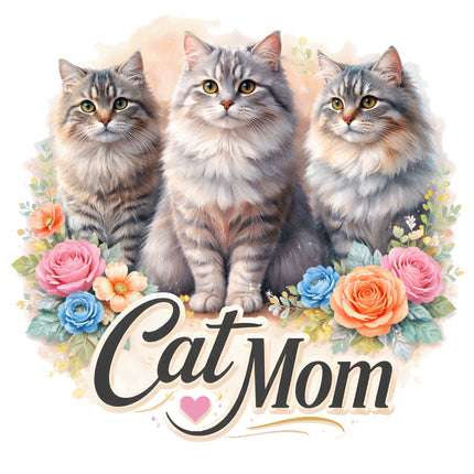 cat mom fabric panel