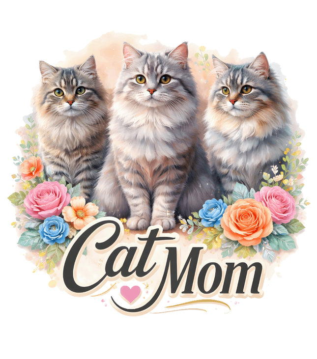 cat mom fabric panel