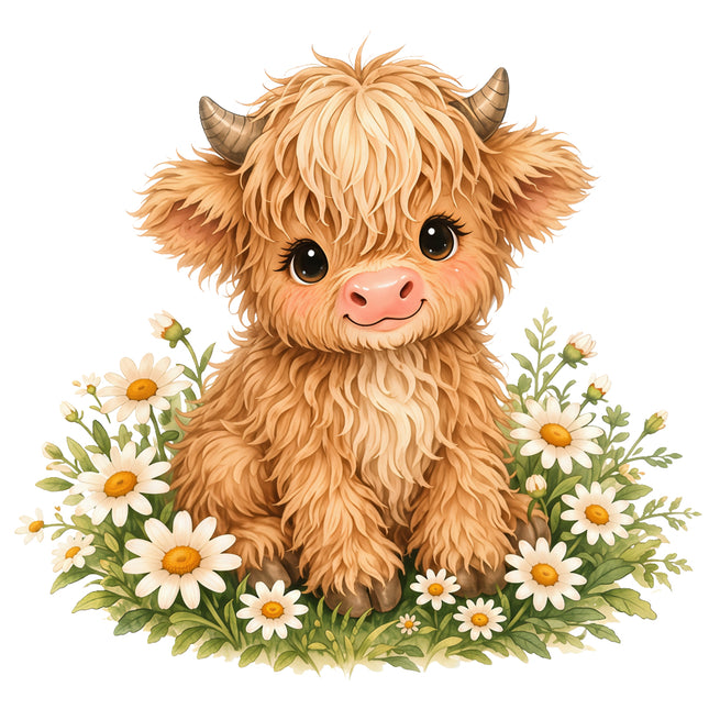 baby highland cow quilt block