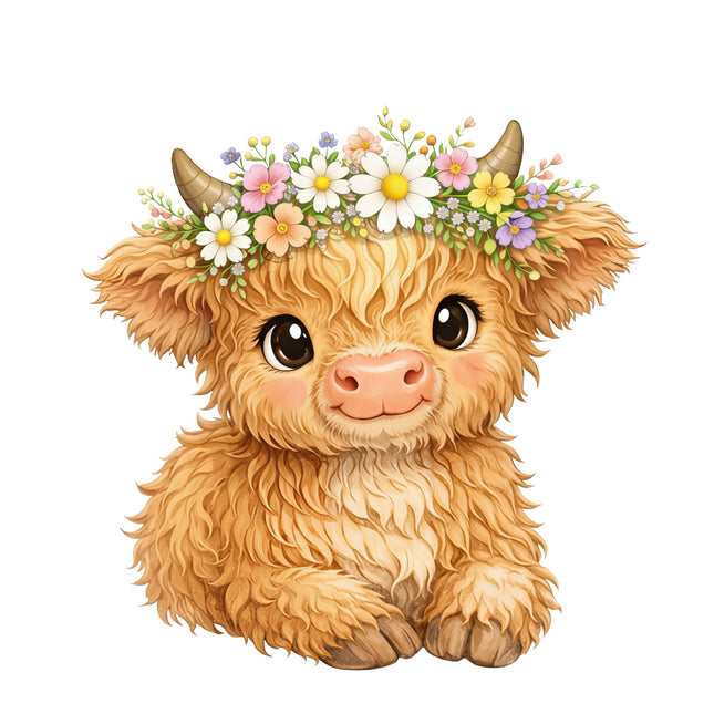 baby highland cow quilt block
