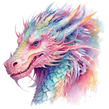 Colorful dragon quilt panel