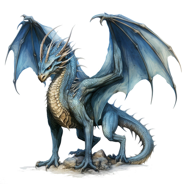 Blue dragon quilt panel