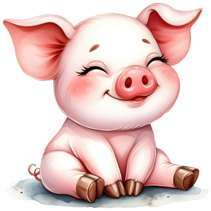 Pig 100% Cotton Fabric Panel Block Quilt Square AM1749