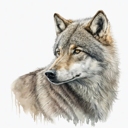Wolf 100% Cotton Fabric Panel Block AM1806