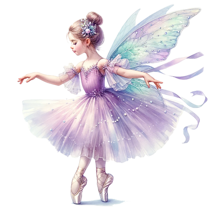 Fairy Ballerina 100% Cotton Fabric Panel Block AM1864