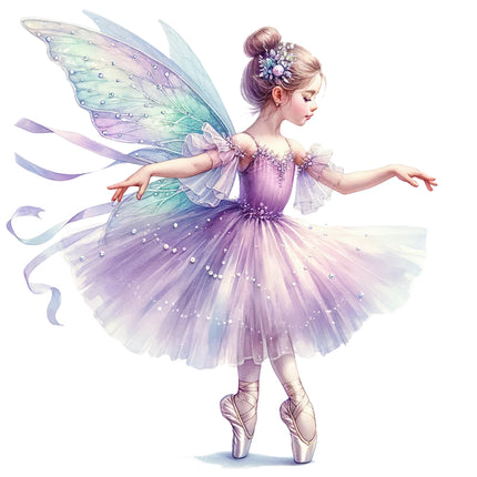fairy in a ballet pose fabric panel