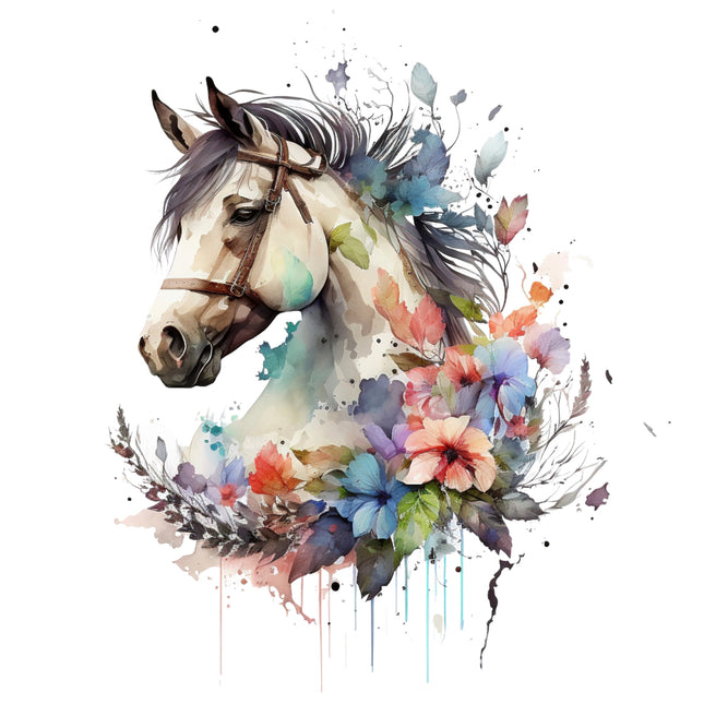 floral horse fabric panel