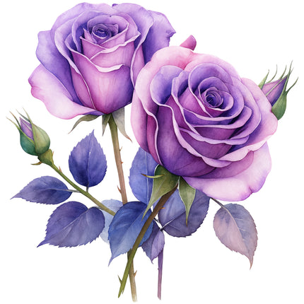 purple roses fabric panel