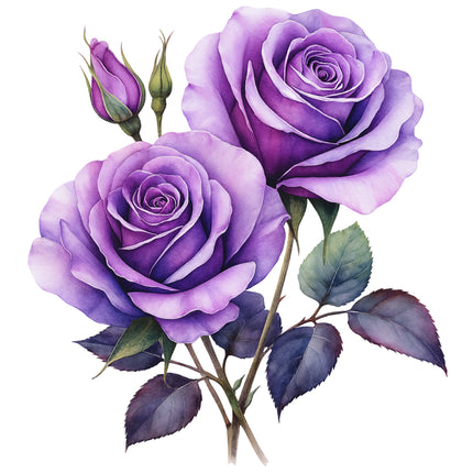 purple roses quilt block