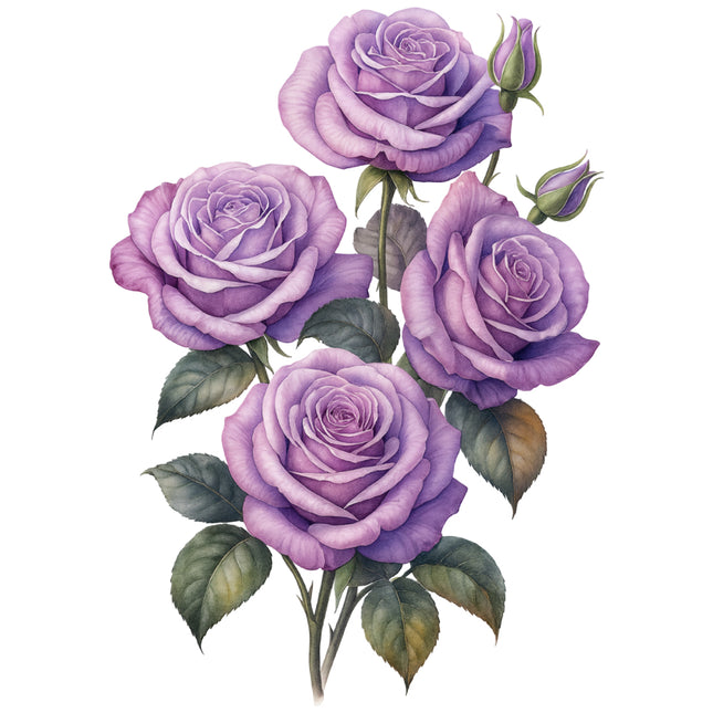 purple roses quilt square