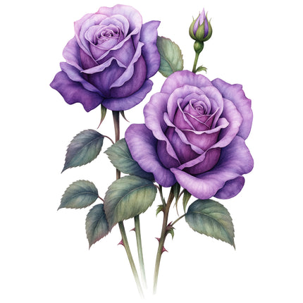 purple roses quilt square